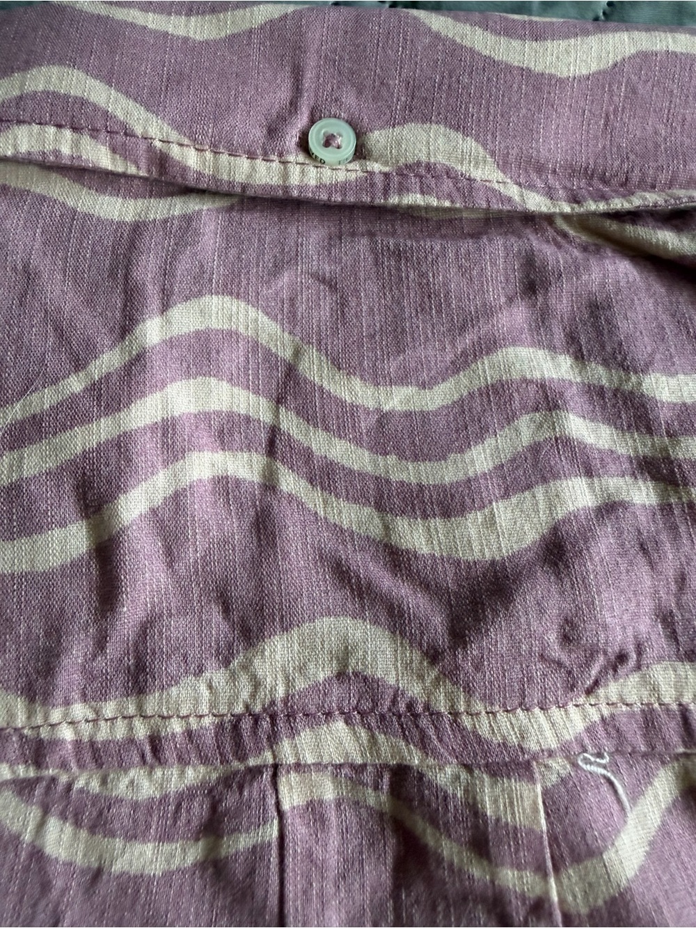 chubbies Mauve and Cream Wave-Striped Short Sleeve Button-Up Shirt - Picture 7 of 7